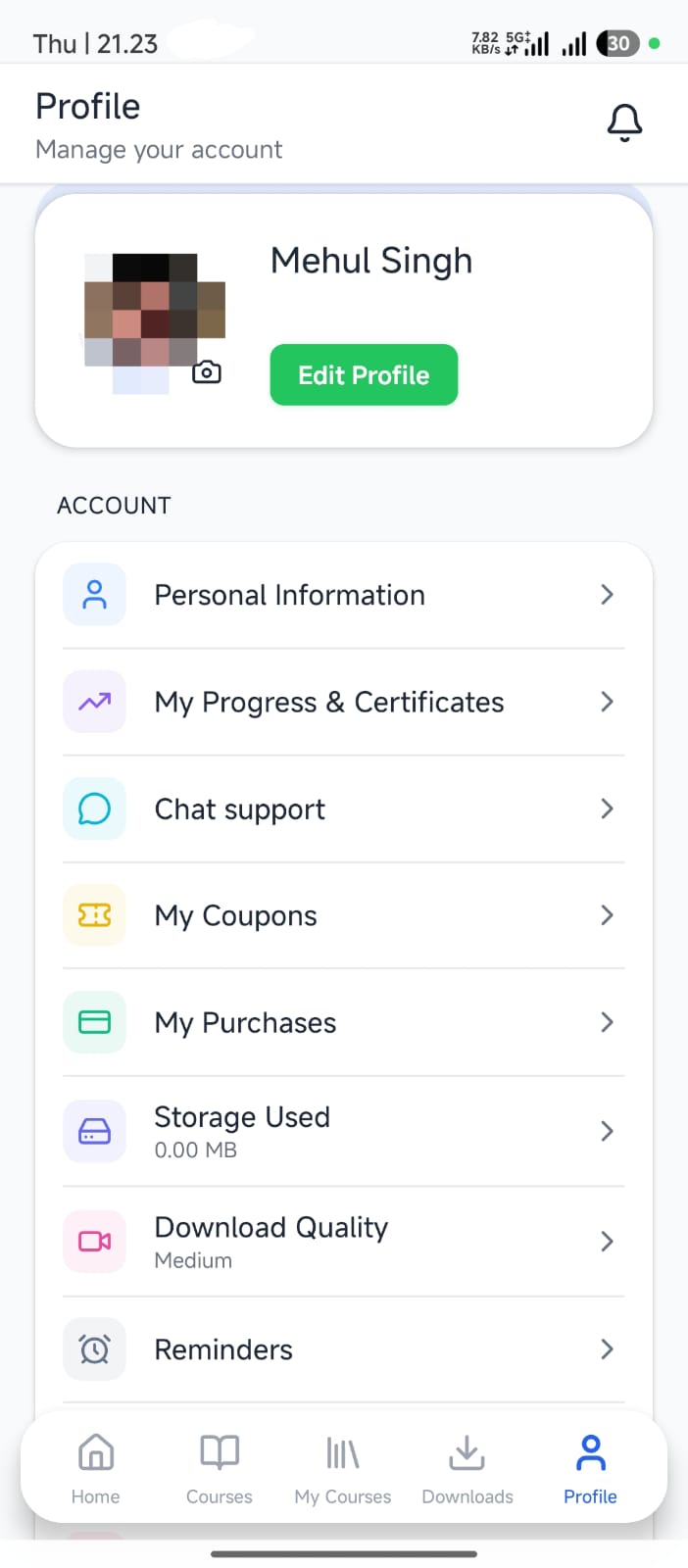Profile Settings